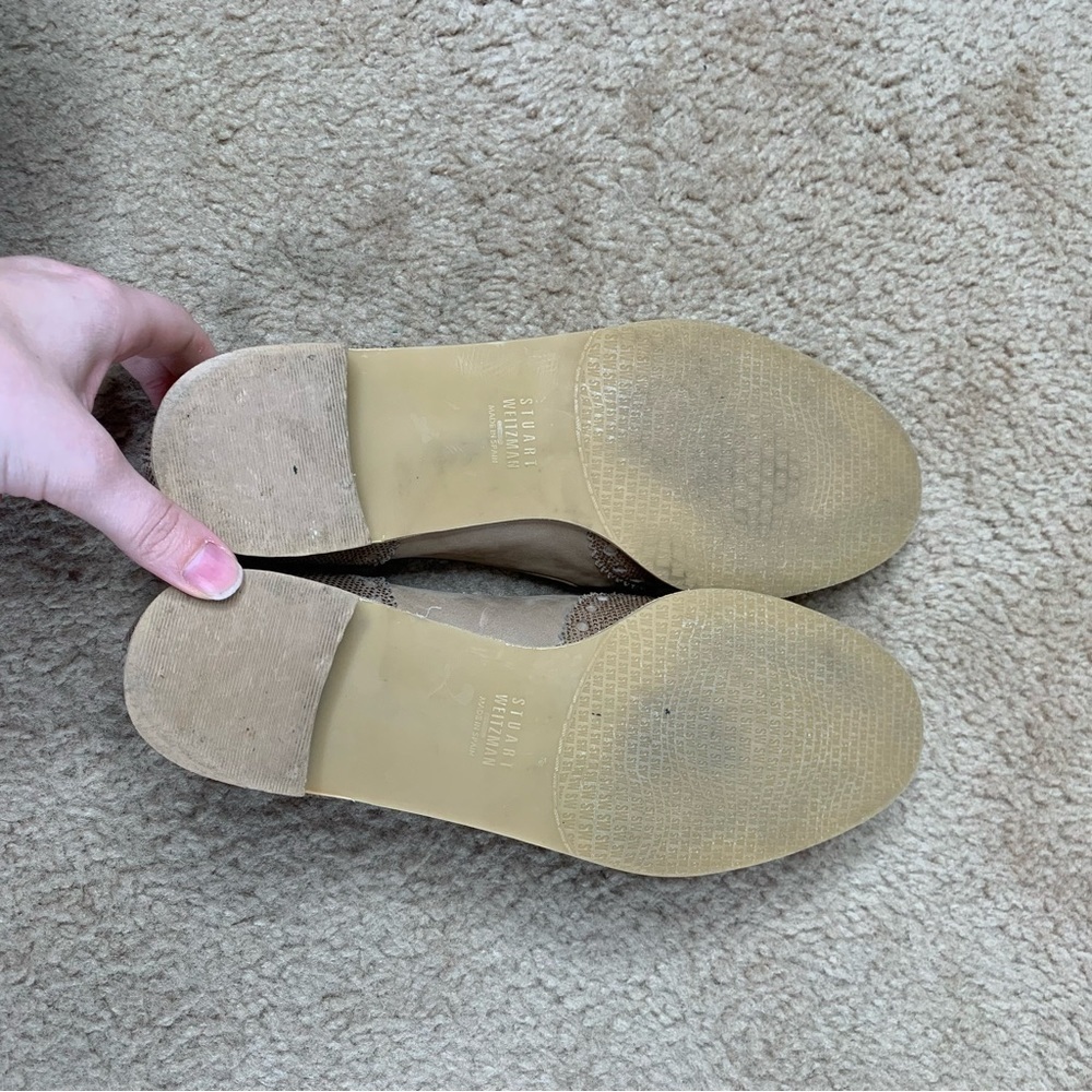 Stuart Weitzman Guything Lizard Print Suede Tasse… - image 7